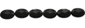 Wholesale Black Color Agate Bead Oval Shape Faceted Gemstones 9-30mm