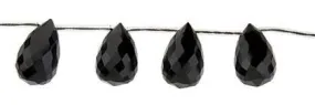 Wholesale Black Color Agate Bead Pear Drop Shape Faceted Gemstones 9-25mm