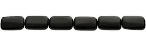 Wholesale Black Color Agate Bead Rectangle Shape Smooth Gemstones 12-18mm