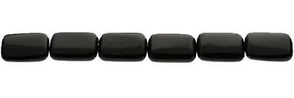 Wholesale Black Color Agate Bead Rectangle Shape Smooth Gemstones 12-18mm