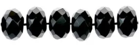 Wholesale Black Color Agate Bead Roundel Shape Faceted Gemstones 4x14mm