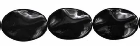 Wholesale Black Color Agate Bead Waved Oval Shape Gemstones 18x25mm