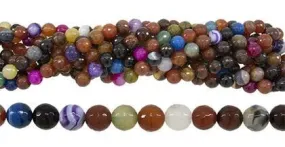 Wholesale Fire Multi Color Agate Bead Ball Marble Round Shape Gemstones 12mm