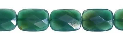 Wholesale Green Jade Color Agate Bead Rectangle Shape Faceted Gemstones 14-18mm