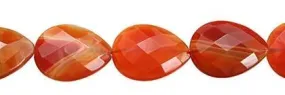 Wholesale Red Agate Natural Color Pear Drop Shape Faceted Gemstones 18-30mm