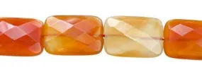 Wholesale Red Agate Natural Color Rectangle Shape Faceted Gemstones 12-25mm