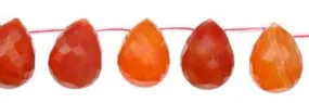 Wholesale Red Agate Natural Color Tear Drop Shape Faceted Gemstones 9-25mm