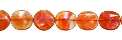 Wholesale Red Agate Natural Color Wave Flat Coin Shape Gemstones 20mm