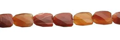 Wholesale Red Agate Natural Color Wave Ladder Shape Faceted Gemstones 25-30mm