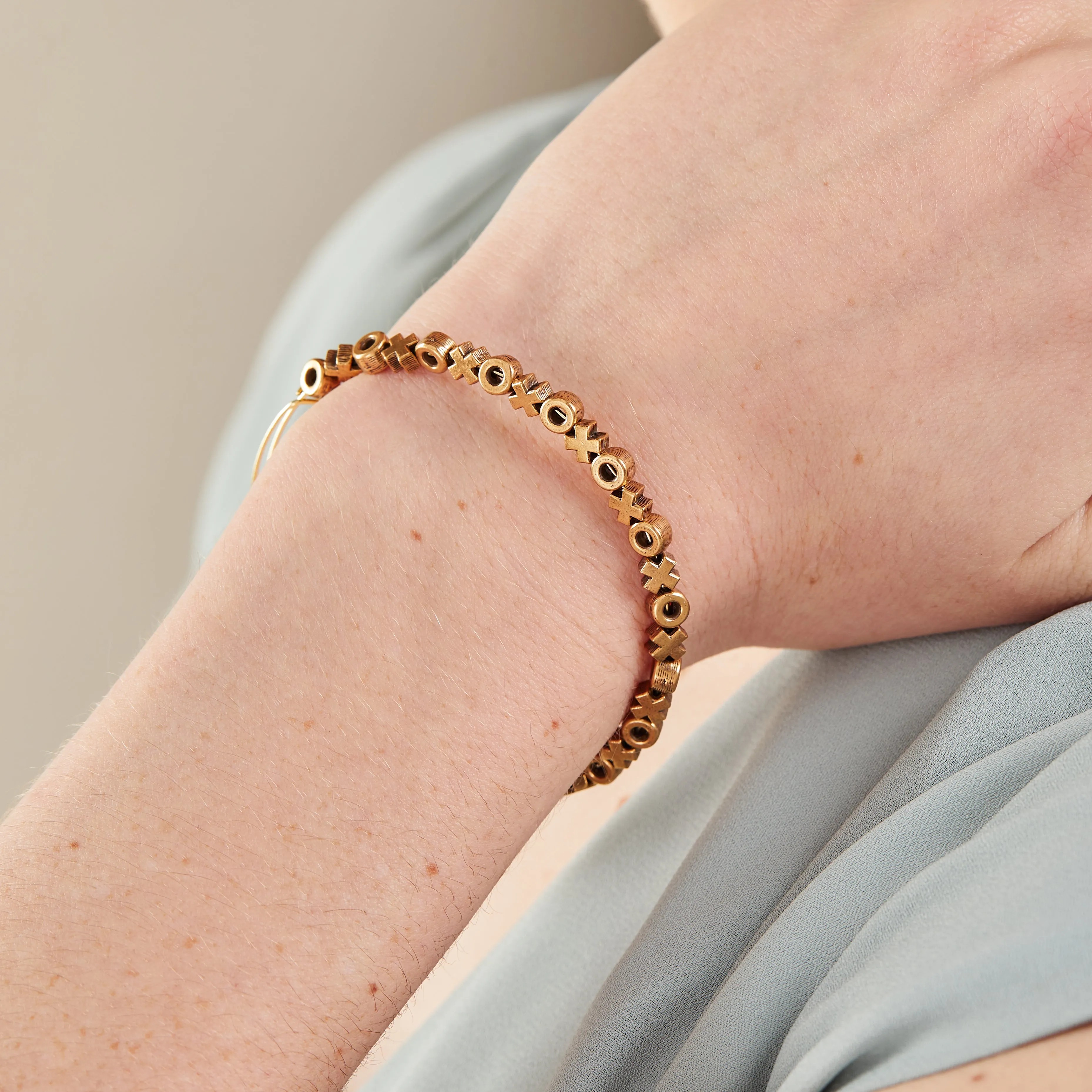 XOXO Metal Beaded Bangle