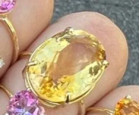 Yellow Quartz Cocktail Gem Candy Ring