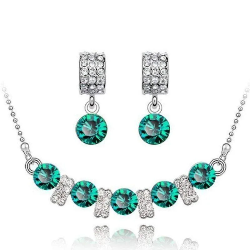 You Are a Princess Dainty Green Gem Set