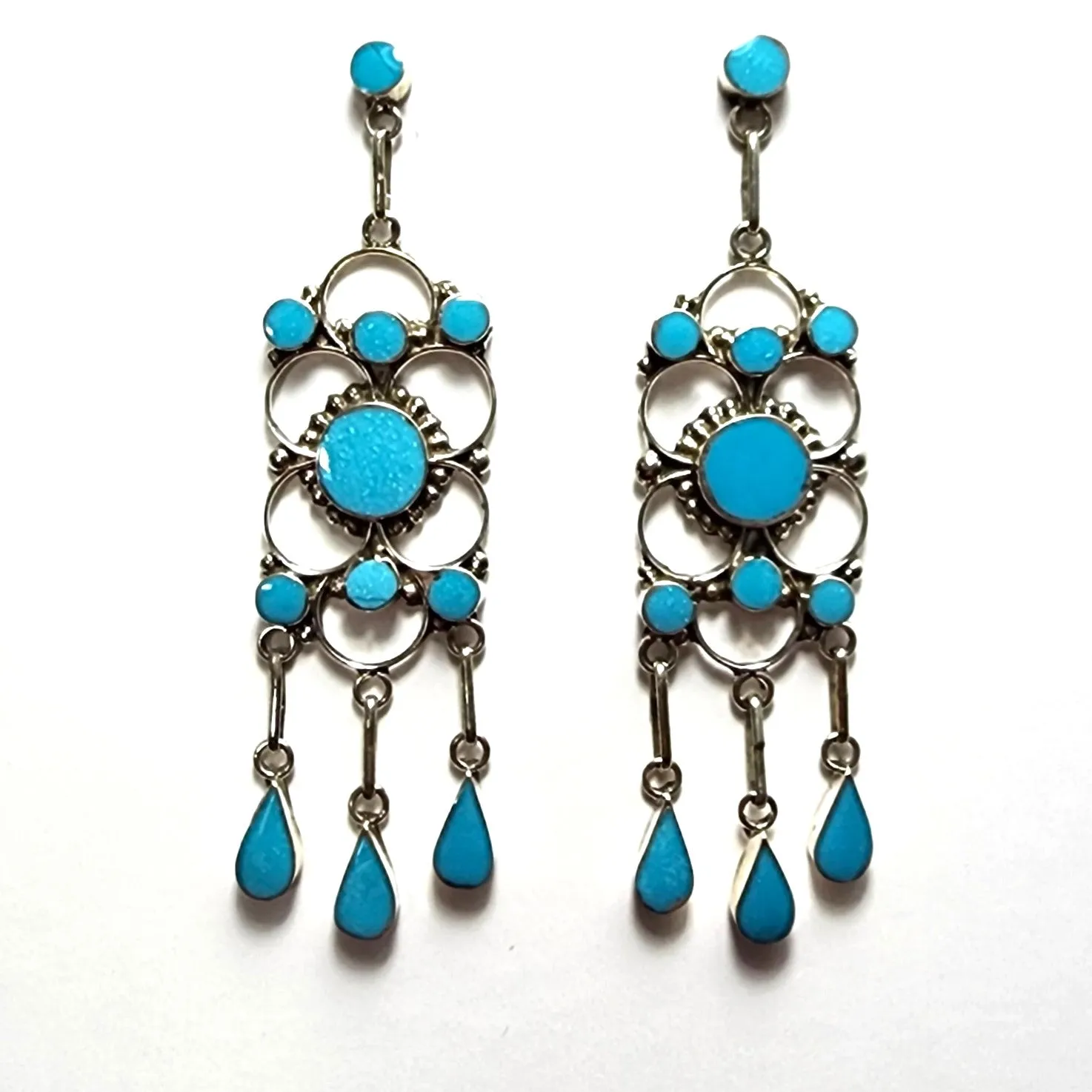 Zuni Sleeping Beauty Turquoise Earrings